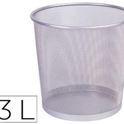 KF00850 Papelera Q-Connect rejilla metálica plata 13 l.