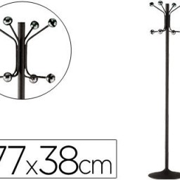 Perchero sie metálico negro 8 colgadores 2 piezas