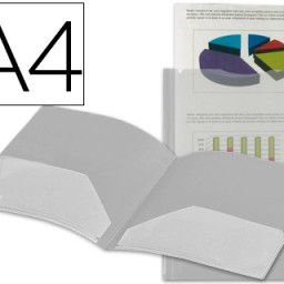 KG04 Carpeta dossier 2 bolsillos Liderpapel A4 polipropileno incoloro
