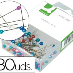 KF02038 80 agujas señalizadoras Q-Connect colores surtidos