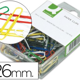 KF02042 125 clips Q-Connect nº 1,5 26mm. colores surtidos