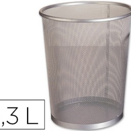 KF00848 Papelera Q-Connect rejilla metálica plata 8,3 l.