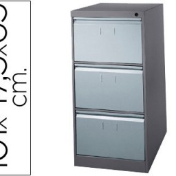 Fichero metálico de 3 cajones gris bicolor