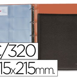 Tarjetero Pardo Folio 320 tarjetas simil-piel negro