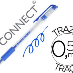 KF21717 Bolígrafo Q-Connect tinta gel azul sujeción de caucho