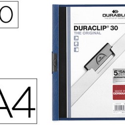 Carpeta dossier pinza lateral Durable azul oscuro 30 hojas