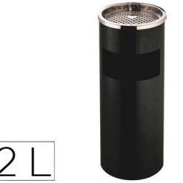 KF04229 Cenicero papelera metálico Q-Connect negro