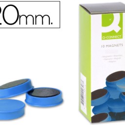 KF02634 10 imanes Q-Connect para pizarra ø20mm. azul