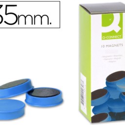 KF02646 10 imanes Q-Connect para pizarra ø35mm. azul
