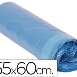 Rollo 20 bolsas basura azules 120µ cierra fácil 55x60cm. 23l.
