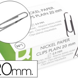 KF04476 100 clips Q-Connect nº1 20mm. niquelados