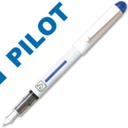 Pluma Pilot V pen desechable blanca tinta azul