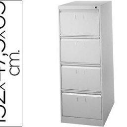 Fichero metálico de 4 cajones antivuelco gris