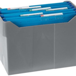 Soporte sobremesa carpetas colgantes gris A4 20 carpetas