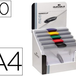 Carpeta dossier pinza lateral Durable A4 colores surtidos 30 hojas
