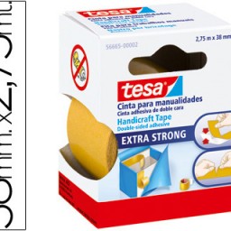 Cinta adhesiva tesa doble cara 2,75m.x38mm.