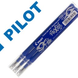 3 recambios bolígrafo Pilot Frixion borrable tinta azul