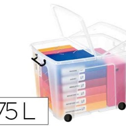 Contenedor cep 75 litros  plástico transparente