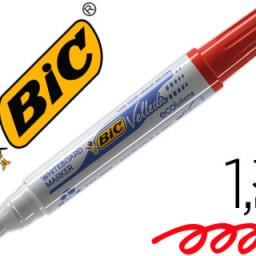 Rotulador pizarra blanca Bic Velleda punta redonda tinta roja