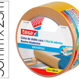 Cinta adhesiva tesa doble cara 25m.x50mm.