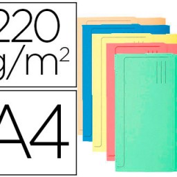 Subcarpeta cartulina Exacompta A4 colores pastel surtidos 220 g/m² con bolsa