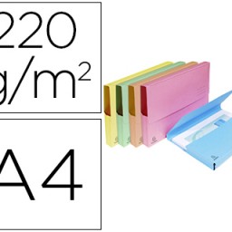 Subcarpeta cartulina Exacompta A4 colores pastel surtidos 220 g/m² con bolsa