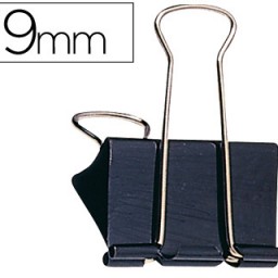 KF01282 10 pinzas metálicas Q-Connect reversibles nº1 19mm. negras