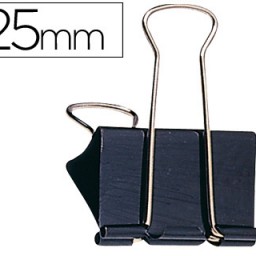 KF01283 10 pinzas metálicas Q-Connect reversibles nº2 25mm. negras