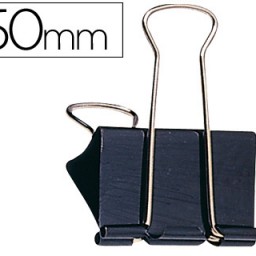 KF01286 10 pinzas metálicas Q-Connect reversibles nº5 50mm. negras