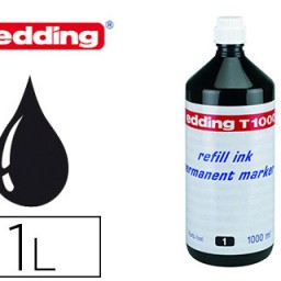 Tinta rotulador edding T-1000 negra frasco de 1 litro