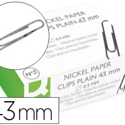 KF04473 100 clips niquelados Q-Connect nº3 43 mm.