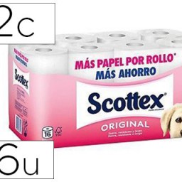 16 rollos papel higiénico Scottex 2 capas