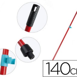 Palo de escoba o fregona metal universal con adaptador 140 cm.
