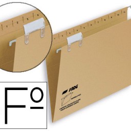 Carpeta colgante hamelin folio prolongado visor superior kraft eco.