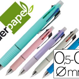 BW01 Bolígrafo Liderpapel 5 en 1 4 tintas y portaminas