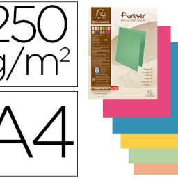PQ100 subcarpetas cartulina reciclada Exacompta A4 colores surtidos 220 g/m²