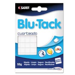 Masilla adhesiva Bostik Blu-Tack blanca cuarteada 55g.