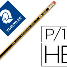 Lápiz de grafito Staedtler Noris hexagonal HB con goma