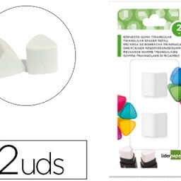 ER12 Repuesto 2 gomas de borrar triangulares Liderpapel