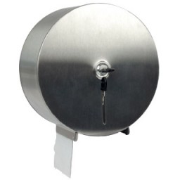 KF16756 Dispensador Q-Connect de papel higiénico Jumbo acero inoxidable