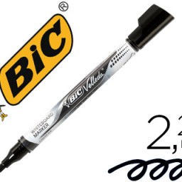 Rotulador pizarra blanca Bic Velleda punta redonda tinta líquida negra