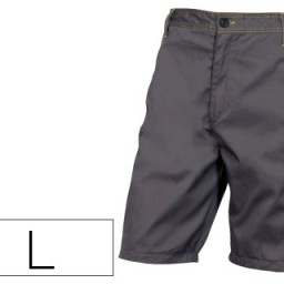 Pantalón bermuda de trabajo 5 bolsillos color gris verde talla L
