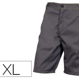 Pantalón bermuda de trabajo 5 bolsillos color gris verde talla XL