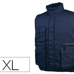 Chaleco multibolsillos con cremallera azul naranja talla XL