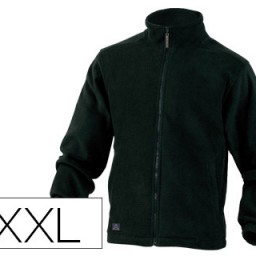 Chaqueta polar con cremallera 2 bolsillos negra talla XXL