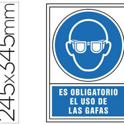 Pictograma PVC 245x345mm. ES OBLIGATORIO EL USO DE LAS GAFAS