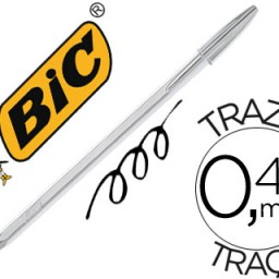 Bolígrafo Bic Cristal Celebration plata tinta negra