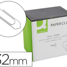 KF01313 1000 clips Q-Connect nº 2 32mm. punta de pico