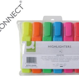 KF01909 6 marcadores fluorescentes Q-Connect colore surtidos