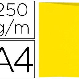 Subcarpeta cartulina Gio A4 pestaña derecha amarilla